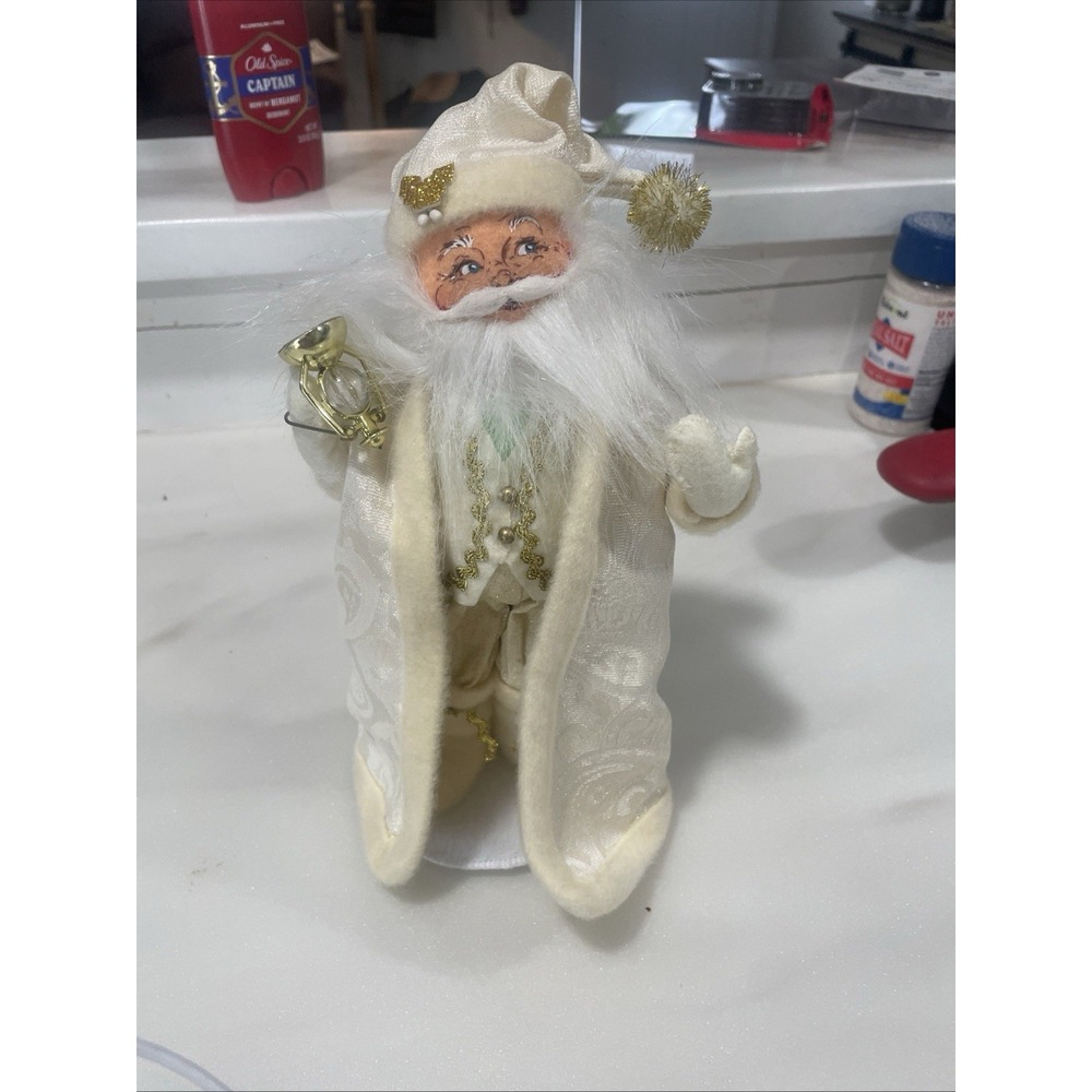 Annalee Standing Santa Clause Glitter Jacquard‎ Robe 10" 2013 w/ Bell